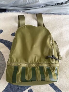 lululemon athletica Olive Green Mini Backpack with Front Logo Panel